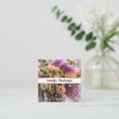  Roze en Perzik Paarse Roos AI Gegenereerd Vierkante Visitekaartje (Staand voorkant)
