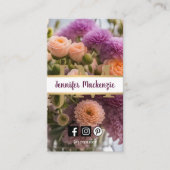  Roze en Perzik Paarse Roos AI Gegenereerd Visitekaartje (Voorkant)