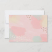  Roze en Perzik Pastel Modern Art Bruiloft RSVP Kaartje (Achterkant)