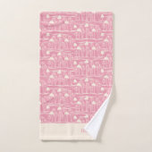 Roze en perzik Retro Wild Mushrooms Bos handdoeken (Handdoek)