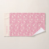 Roze en perzik Retro Wild Mushrooms Bos handdoeken (Handdoek)