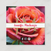  Roze en Perzik Roos AI Gegenereerd Vierkante Visitekaartje (Voorkant)