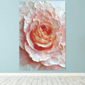 Roze en Perzik Roos Textuur Abstracte Wandkunst Canvas Afdruk (Insitu (Houten vloer))