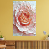 Roze en Perzik Roos Textuur Abstracte Wandkunst Canvas Afdruk (Insitu (Woonkamer))
