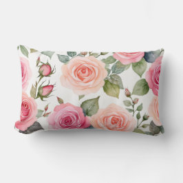 Roze en perzik Rozen Kussen