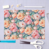 roze en perzik Rozen Tissuepapier (Craft)