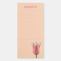 Roze en Perzik Tulp Notitieblok Persoonlijke Bloem