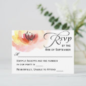Roze en perzik Waterverf Floral RSVP (Staand voorkant)