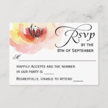 Roze en perzik Waterverf Floral RSVP