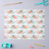 Roze en Perzikbloemen met pijlen op wit Tissuepapier (Craft)