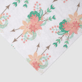 Roze en Perzikbloemen met pijlen op wit Tissuepapier (Detail)