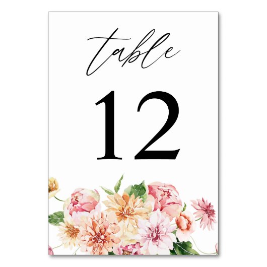 Roze en Perzikflora en groen Kaart (Voorkant)