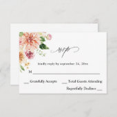 Roze en PerzikFloral en Greenery op RSVP V2 (Voorkant / Achterkant)