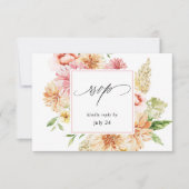 Roze en PerzikFloral & Greenery met Meal RSVP 2 Wh (Voorkant)