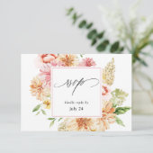 Roze en PerzikFloral & Greenery met Meal RSVP 2 Wh (Staand voorkant)