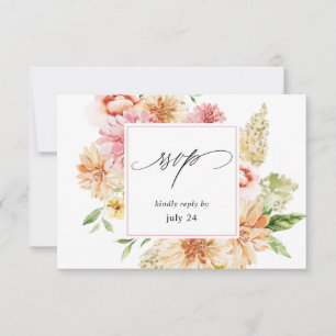 Roze en PerzikFloral & Greenery met Meal RSVP 2 Wh