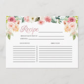 Roze en PerzikFloral Vrijgezellenfeest Recipcard Informatiekaartje (Voorkant)