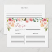 Roze en PerzikFloral Vrijgezellenfeest Recipcard Informatiekaartje (Voorkant / Achterkant)