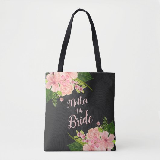 Roze en perzikkleurige bloemenspuiten moeder van d tote bag (Voorkant)