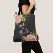 Roze en perzikkleurige bloemenspuiten moeder van d tote bag (Dichtbij)