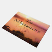 Roze en perzikmeer zonsondergang Familienaam Deurmat (Schuin)