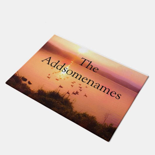 Roze en perzikmeer zonsondergang Familienaam Deurmat (Schuin)