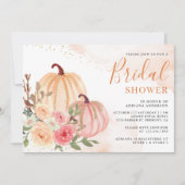 Roze en perzikpompoen Floral Herfst Vrijgezellenfe Kaart (Voorkant)