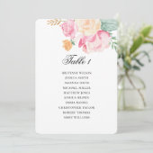 Roze en perzikzitkaart. Floral bruiloft Kaart (Staand voorkant)