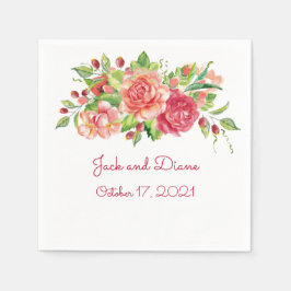 Roze en Perzische Floral Wedding Napkins Servet