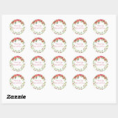 Roze en Perzische Floral Wedding Ronde Sticker (Vel)