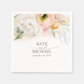 Roze en Perzische Floral Wedding Servet (Voorkant)