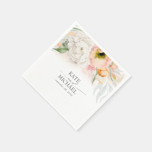 Roze en Perzische Floral Wedding Servet (Hoek)