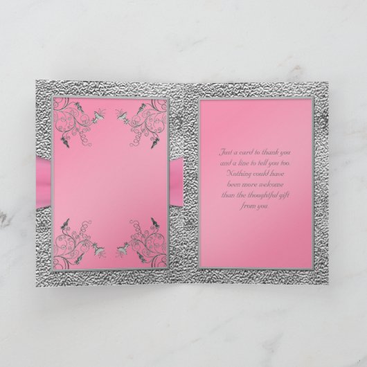 Roze en Peter Hart Bedankt Card (Binnen)