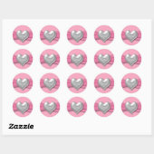 Roze en Pewter Heart Sweet Sixteen 1,5" Sticker (Vel)