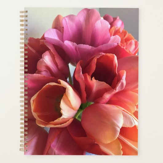 Roze en pit Tulip Bouquet Planner (Voorkant)