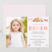 roze en pompoenen Boerderij meisje verjaardagsfee Kaart (Voorkant / Achterkant)