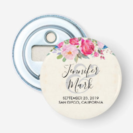 roze en pony border Wedding and Pony Button Flesopener