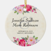 roze en pony border Wedding and Pony Keramisch Ornament (Voorkant)