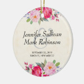  roze en pony border Wedding and Pony Keramisch Ornament (Links)