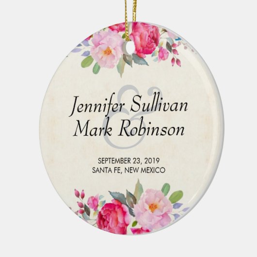  roze en pony border Wedding and Pony Keramisch Ornament (Links)