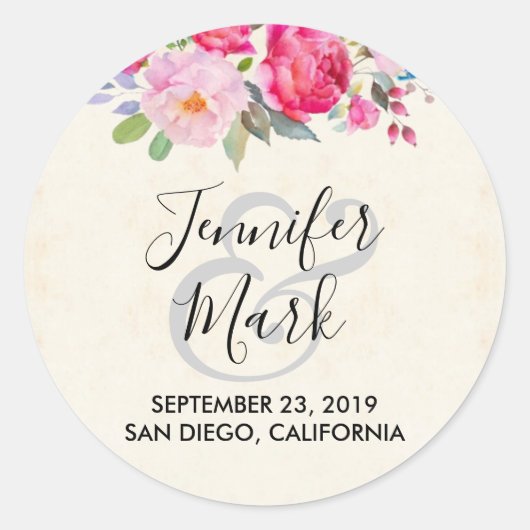  roze en pony border Wedding and Pony Ronde Sticker (Voorkant)