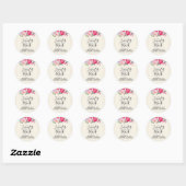  roze en pony border Wedding and Pony Ronde Sticker (Vel)