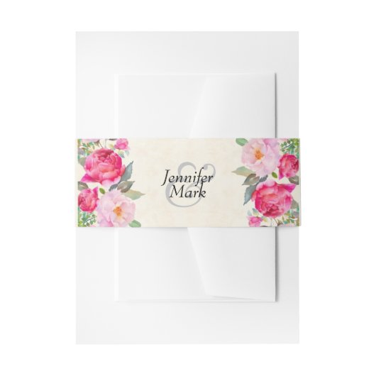  roze en pony border Wedding and Pony Uitnodigingen Wikkel (Voorkant Voorbeeld)