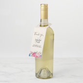 roze en pony Border Wedding Bedankt Flessenhanger (Schuin)