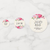  roze en pony Border Wedding Hearts Confetti (Voorkanten)
