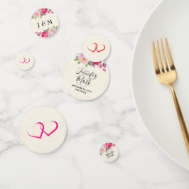  roze en pony Border Wedding Hearts Confetti
