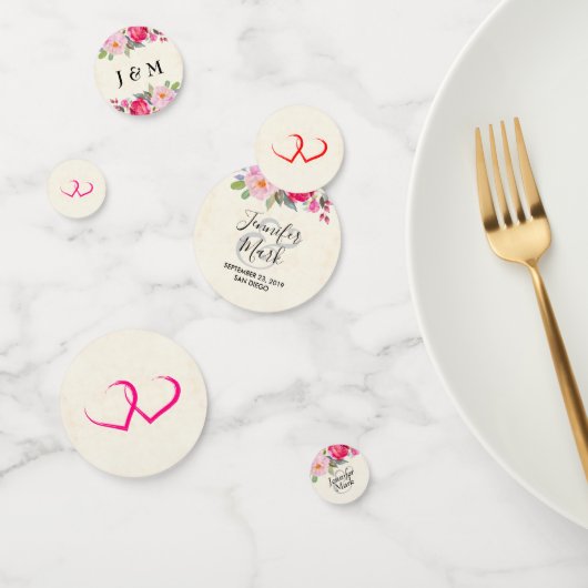  roze en pony Border Wedding Hearts Confetti (Groep)