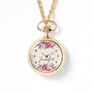 roze en pony-grens horloge