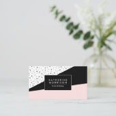 Roze en pooldots visitekaartje (Staand voorkant)
