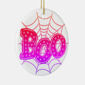 Roze en Preppy Spiderwebs Halloween Ornament (Rechts)